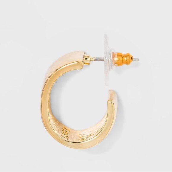 SUGARFIX by BaubleBar Crystal Hoop Earring Set 2pc - Gold, NWT - Picture 2 of 5